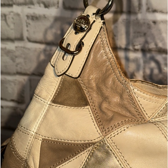 Coach Signature 16327 Mia Maggie Inlaid C Hobo Patchwork Leather Tan Brown - Picture 3 of 11